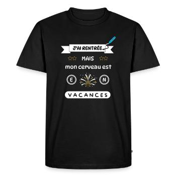 J'AI RENTREE - T-shirt Premium bio Homme - noir - Devant - Nico (187cm)