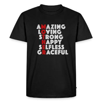 Mère - Fête des mères cadeau fête des mères - T-shirt Premium bio Homme - noir - Devant - Nico (187cm)