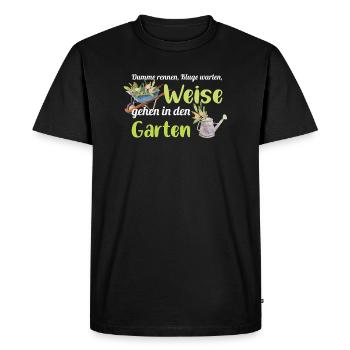 Courir bêteMent Sage attendre sage aller dans le jardin - T-shirt Premium bio Homme - noir - Devant - Nico (187cm)