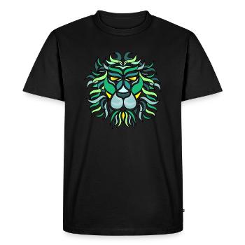 Wild lion - Men's Premium Organic T-Shirt - black - Front - Nico (187cm)