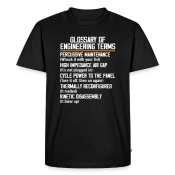 Glossaire des termes d’ingénierie pour l’ingénierie - T-shirt Premium bio Homme - noir - Devant - Nico (187cm)