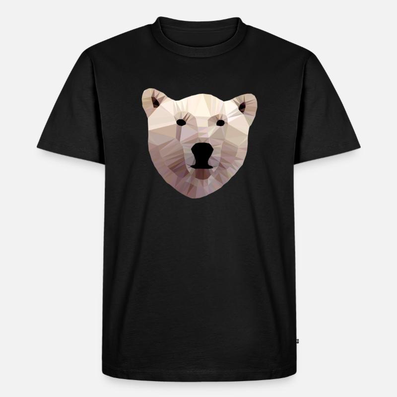 Eisbär Kopf Polygon - Männer Premium Bio T-Shirt - Schwarz