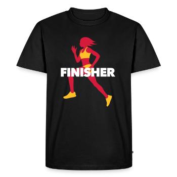 finition en cours d'exécution - Run - Fitness - T-shirt Premium bio Homme - noir - Devant - Nico (187cm)