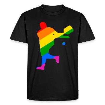 LGBTQIA+ Pickleball - T-shirt Premium bio Homme - noir - Devant - Nico (187cm)