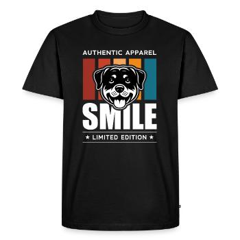 Sourire - T-shirt Premium bio Homme - noir - Devant - Nico (187cm)
