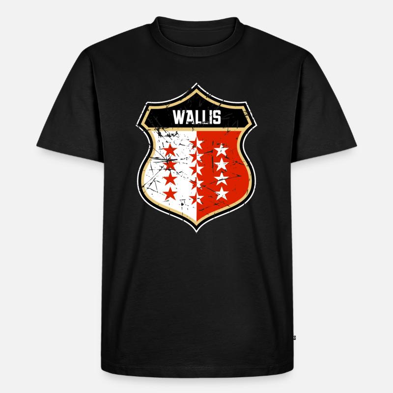 Wallis - Männer Premium Bio T-Shirt - Schwarz