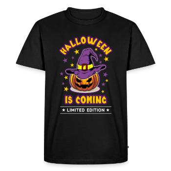 Halloween arrive - T-shirt Premium bio Homme - noir - Devant - Nico (187cm)