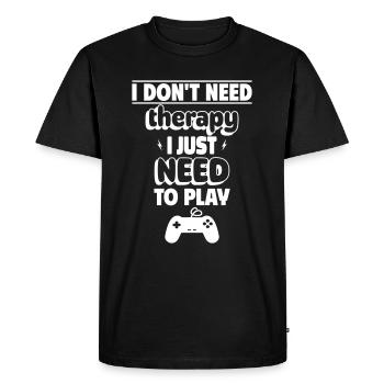 Pas de thérapie, seulement ma console nécessaire - T-shirt Premium bio Homme - noir - Devant - Nico (187cm)