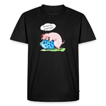 pig with empty piggy bank: you are totally hollow - Men's Premium Organic T-Shirt - black - Front - Nico (187cm)