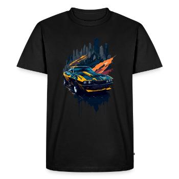 Voiture de sport classique - T-shirt Premium bio Homme - noir - Devant - Nico (187cm)