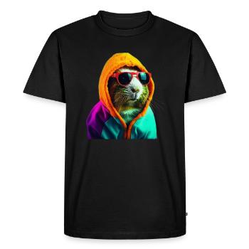 Cochon d’Inde Lunettes de soleil Cochon d’Inde - T-shirt Premium bio Homme - noir - Devant - Nico (187cm)