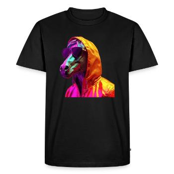 Cheval avec lunettes de soleil Chevaux cool colorés - T-shirt Premium bio Homme - noir - Devant - Nico (187cm)