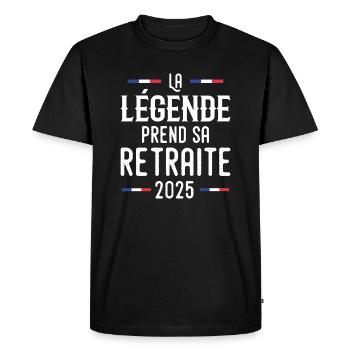 La Légende Prend Sa Retraite 2025 Cadeau - T-shirt Premium bio Homme - noir - Devant - Nico (187cm)