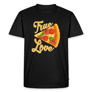 Pizza vrai amour - T-shirt Premium bio Homme - noir - Devant - Nico (187cm)