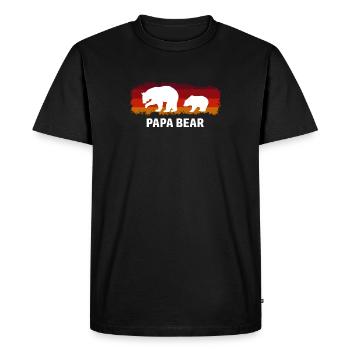Papa Ours Papa Père et Enfant - T-shirt Premium bio Homme - noir - Devant - Nico (187cm)