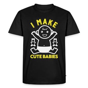 Je fais de jolis bébés - dire pour les parents fiers - T-shirt Premium bio Homme - noir - Devant - Nico (187cm)