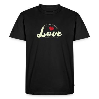 Christian Proverbs Do Everything in Love - Men's Premium Organic T-Shirt - black - Front - Nico (187cm)