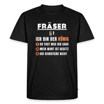 Cutter Gift - I'm the King - Men's Premium Organic T-Shirt - black - Front - Nico (187cm)