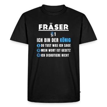 Cutter Gift - I'm the King - Men's Premium Organic T-Shirt - black - Front - Nico (187cm)