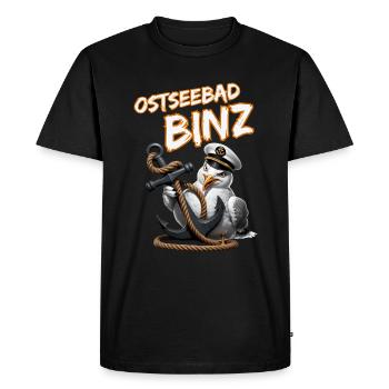 Ostseebad Binz avec une mouette amusante avec une ancre - T-shirt Premium bio Homme - noir - Devant - Nico (187cm)