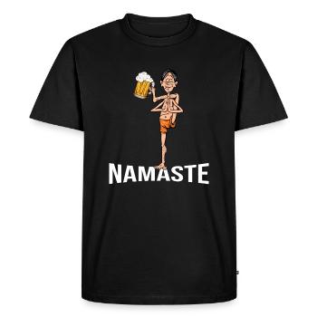 yoga pilates relaxation méditation soirée hommes - T-shirt Premium bio Homme - noir - Devant - Nico (187cm)