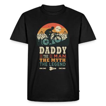 daddy cyclist la fégende vélo velo vélos - Men's Premium Organic T-Shirt - black - Front - Nico (187cm)