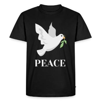 Peace Friedenstaube - Männer Premium Bio T-Shirt - Schwarz - Vorne - Nico (187cm)