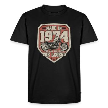 1974 Vintage homme mythe légende moto - T-shirt Premium bio Homme - noir - Devant - Nico (187cm)