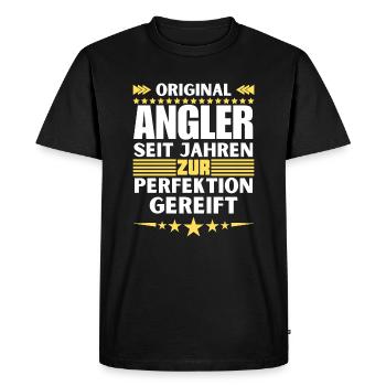 Anglers matured to perfection - Men's Premium Organic T-Shirt - black - Front - Nico (187cm)