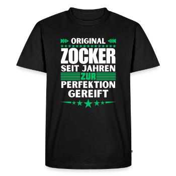 Les joueurs ont mûri à la perfection - T-shirt Premium bio Homme - noir - Devant - Nico (187cm)