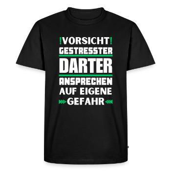 Ne parlez pas à un dard stressé ! - T-shirt Premium bio Homme - noir - Devant - Nico (187cm)