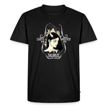 Taurus - star sign - goddess - Men's Premium Organic T-Shirt - black - Front - Nico (187cm)
