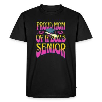 Proud Mom Of 2025 Senior Class Graduate - Men's Premium Organic T-Shirt - black - Front - Nico (187cm)