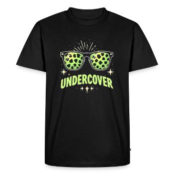 Funny Sunglasses and Undercover Speech Costume - Men's Premium Organic T-Shirt - black - Front - Nico (187cm)