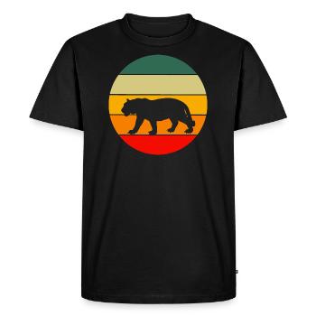 Prédateur Asiatique Animal Cadeau Rétro Tigre - T-shirt Premium bio Homme - noir - Devant - Nico (187cm)