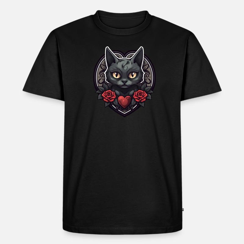 gothic cat - Männer Premium Bio T-Shirt - Schwarz