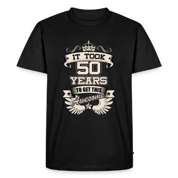 50 Years T-Shirt Gift Idea Christmas Funny - Men's Premium Organic T-Shirt - black - Front - Nico (187cm)