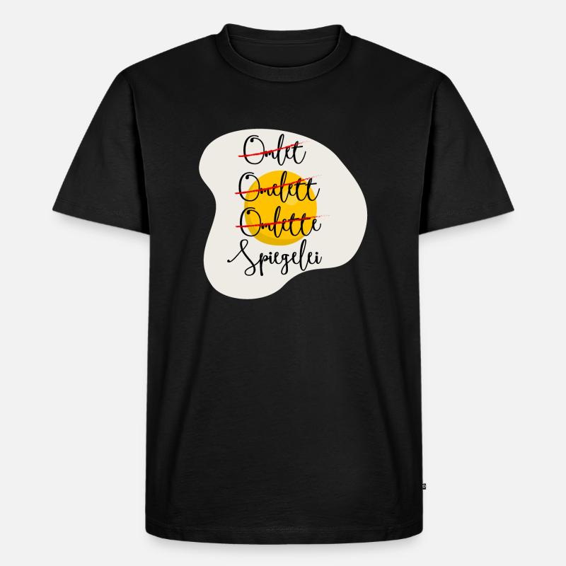 Omelette - Spiegelei - Männer Premium Bio T-Shirt - Schwarz