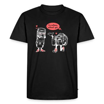Photographer Camera Lens - Men's Premium Organic T-Shirt - black - Front - Nico (187cm)