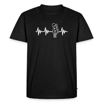 Bassiste Herzschlag Bass Guitar Puls - T-shirt Premium bio Homme - noir - Devant - Nico (187cm)