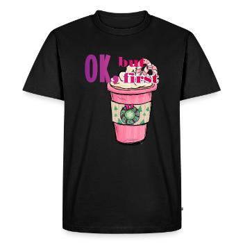Première boisson de Noël au chocolat chaud au cacao Schokolade - T-shirt Premium bio Homme - noir - Devant - Nico (187cm)