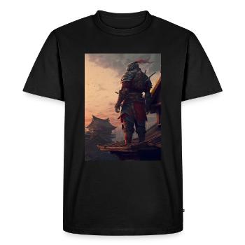 Samurai / Ninja Warrior on the Roof (Japan) - Men's Premium Organic T-Shirt - black - Front - Nico (187cm)