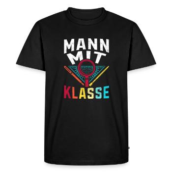 Homme avec classe Instituteur Enseignant - T-shirt Premium bio Homme - noir - Devant - Nico (187cm)