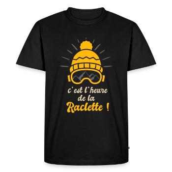 ski et raclette cadeau humour ski skieur sport - T-shirt Premium bio Homme - noir - Devant - Nico (187cm)