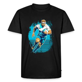 Rugby cadeau chemises droles - T-shirt Premium bio Homme - noir - Devant - Nico (187cm)