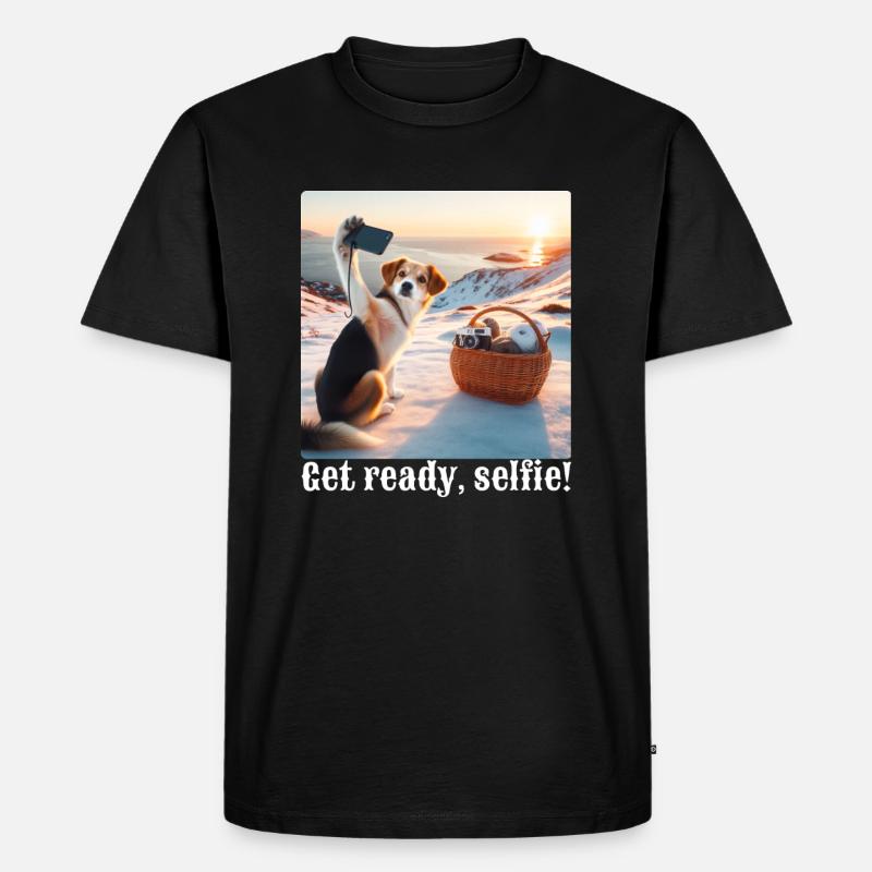 Mach dich bereit, Selfie-4 - Männer Premium Bio T-Shirt - Schwarz