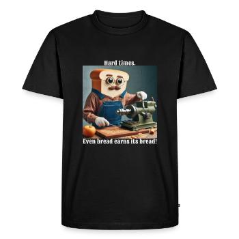 Hard times - Men's Premium Organic T-Shirt - black - Front - Nico (187cm)