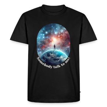 Que quelqu’un me parle - T-shirt Premium bio Homme - noir - Devant - Nico (187cm)