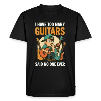 Drôle de guitare amoureux Design - T-shirt Premium bio Homme - noir - Devant - Nico (187cm)