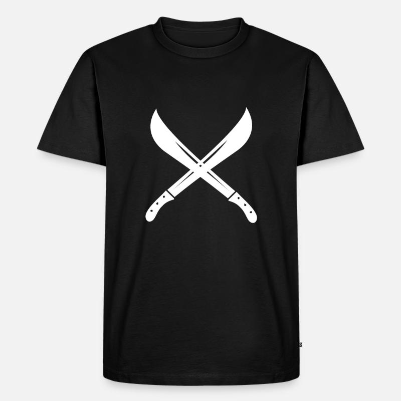 Messer - Männer Premium Bio T-Shirt - Schwarz
